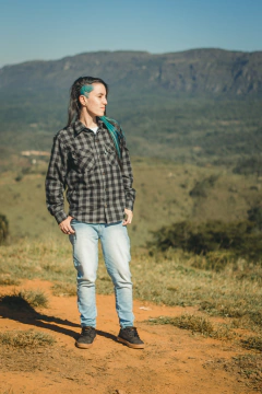Camisa Flanela Xadrez "Caraça" - Cinza Chumbo - loja online