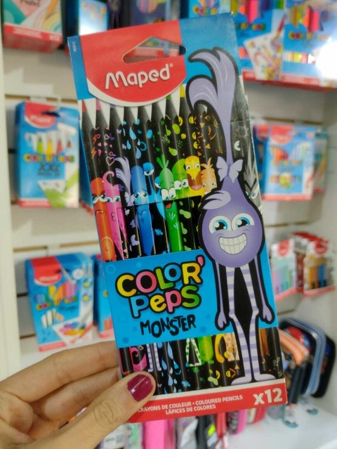 LAPICES DE COLORES MAPED COLOR PEPS - MONSTER - X12 LARGOS