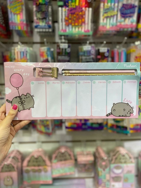PLANNER SEMANAL MOOVING PUSHEEN GATITO CON ACCESORIOS