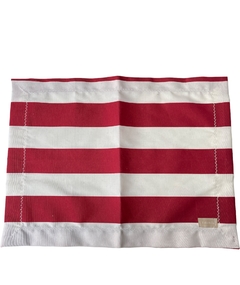 Jogo Americano Listrado Vermelho e Branco