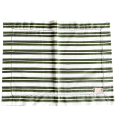 Jogo Americano Listrado verde e branco