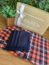 Kit Capa de Sousplat Xadrez azul com Laranja