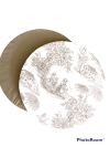 Capa de Sousplat Toile de Jouy Bege dupla face