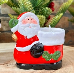 Vela Cerâmica Papai Noel