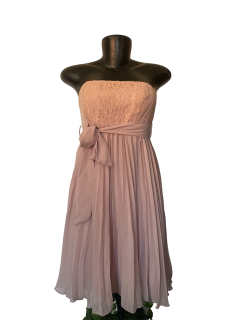 vestido plissado tomara que caia