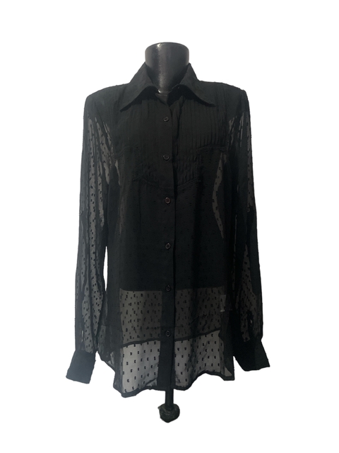 camisa transparente poá