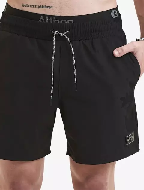Boardshort Althon Company Solid Black Volley - comprar online