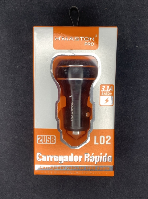 Carregador Rápido Veicular USB Duplo - H'Maston L02