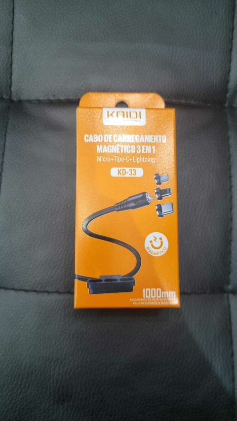 Cabo Magnético 3 em 1 Kaidi KD-33