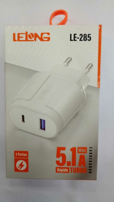 Fonte Carregador Turbo USB e Tipo C Lelong 5.1A - LE-285 / LE-283