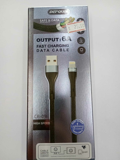 Cabo Adaptador Usb X Tipo C/IOS/V8 1M Em Nylon 6A Defqual CB-09C / CB-09I