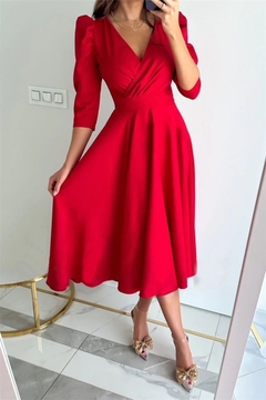 Vestido rojo cruzado