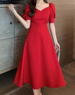 Vestido rojo escote corazón