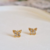 Brinco Borboleta Cravejado de Zirconias Banhado a Ouro 18k
