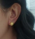 Brinco Bolinha Grande Craquelado Glitter banhado a ouro 18k - comprar online
