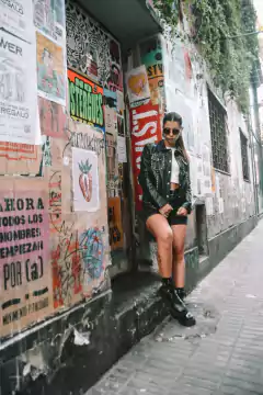 Campera de cuero Olivia - Creaciones L&D