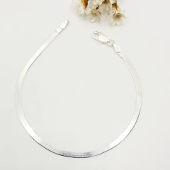 Pulseira Laminada 3mm 18 cm Prata 925