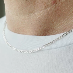 Corrente Masculina 3mm Elo Grande Elo Pequeno 50cm Prata 925 - comprar online