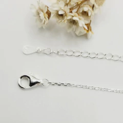 Pulseira Coração Cravejado 1cm 15,5+5cm Prata 925 - Pratas Arcanjo Ltda.