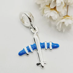 Berloque Avião Azul Prata 925 - comprar online