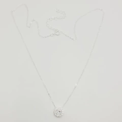 Imagem do Conjunto Cravejado Ponto Luz 40+5cm Prata 925