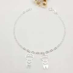 Pulseira 2 Meninos Prata 925