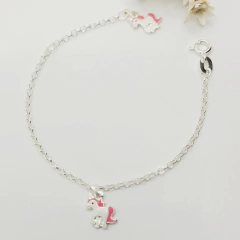 Pulseira Infantil Unicòrnio 14cm Prata 925