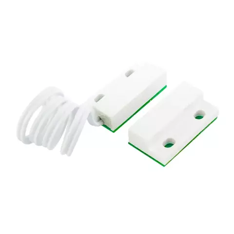 Sensor magnético Stilus branco para porta e janela com fio.