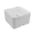 Caixa de sobrepor branca para acabamento de conectores, com formato quadrado e acabamento liso