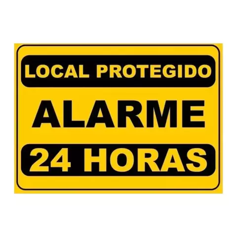 Placa Central de Alarme Advertência Em Alumínio 18X13