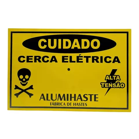 placa de advertencia cerca eletrica