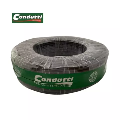 Cabo de alta isolação Condutti preto enrolado com 100 metros para cerca elétrica