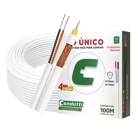 Cabo coaxial externo Condutti para CFTV com dupla blindagem e 100 metros 