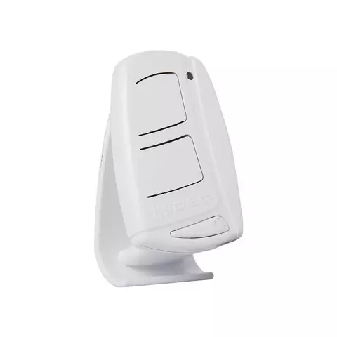 Controle remoto branco para portão Ipec Top Mais com frequência 433,92 MHZ e dois botões