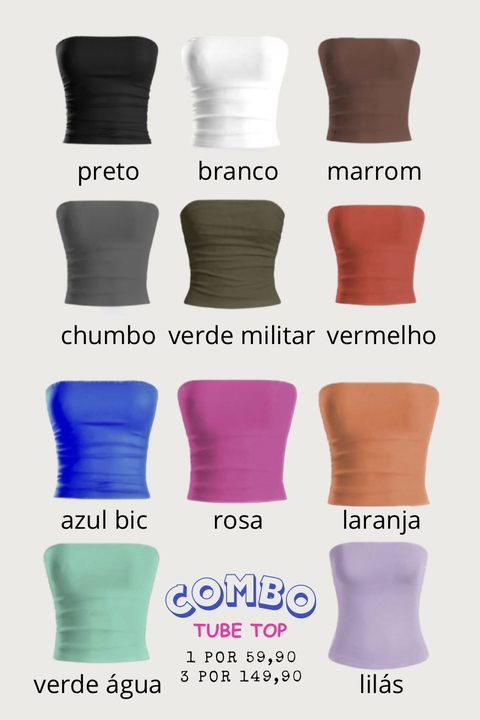 Combo Tube Top (3 unidades)