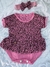 body com saia onça rosa P