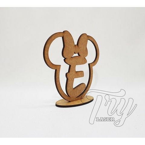 10 - Centro de Mesa Minnie Personalizado com Inicial