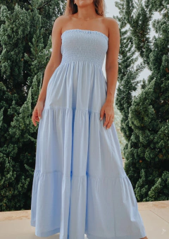 Vestido Liz (vichy pequeno azul bebê)