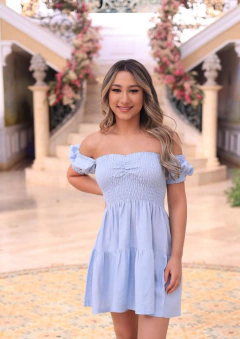 Vestido Isadora azul bebê - comprar online