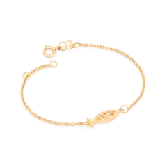 Pulseira folheada a ouro com escrita jesus - tam.16CM - 551538