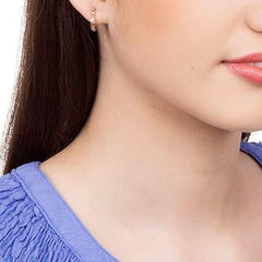 Brinco argola folheado com detalhe em rhodium - 522068 na internet