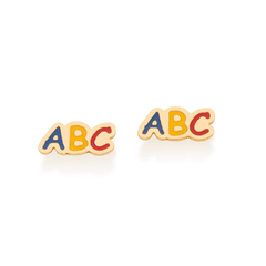 Brinco abc ROMMANEL folheado a ouro com aplicação de resina - colorido - 526417 - comprar online