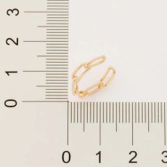 Brinco piercing de pressão elo de corrente folheado a ouro - 526714 - comprar online
