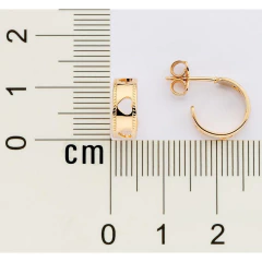 Brinco meia argola corações banhado a ouro 18k Cód. 52741800 na internet