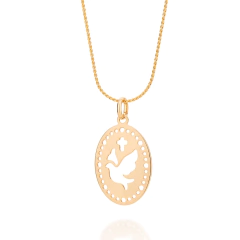 Pingente Rommanel medalha oval espírito santo folheada a ouro - 542218 - comprar online