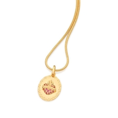 Pingente rommanel sagrado coração de maria folheado a ouro com zircônias - 542477 - ENACESSORIOS • Elâine Nascimento