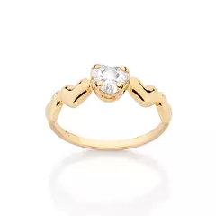 ANEL SKINNY CORAÇÕES ABAULADOS BANHADO A OURO 18K COM ZIRCÔNIA 513576