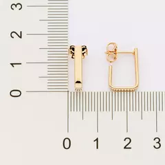 Brinco rommanel retangular folheado a ouro 18k - 527232 - ENACESSORIOS • Elâine Nascimento