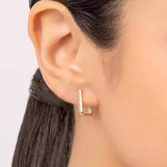 Brinco rommanel retangular folheado a ouro 18k - 527232 na internet
