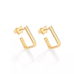 Brinco rommanel retangular folheado a ouro 18k - 527232